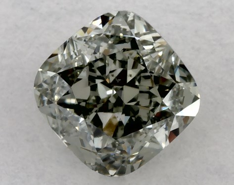 GIA 1.01 Carat Fancy Gray Yellowish Green-SI1 Cushion Modified Cut Diamond